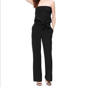 Ann Taylor loft strapless black jumpsuit